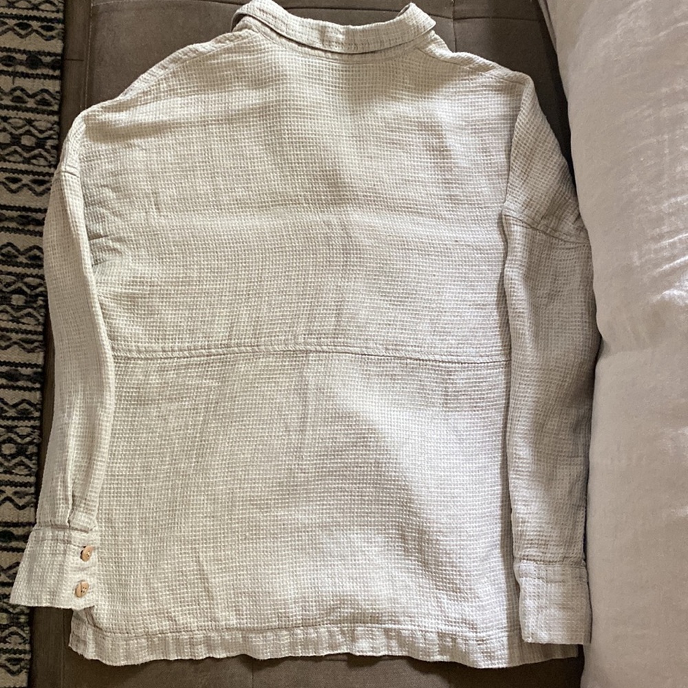 Vika Waffle Linen Button Down Shirt - Picture 7 of 9